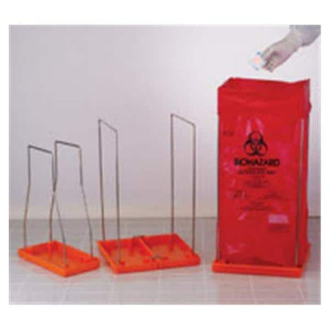 Bel-Art Products -Clavies Biohazard Bag Holder 7-3/10x14x18-1/2" Orange Stainless Steel/Polypropylene Autoclavable Reusable Small For F13160-0009/F13160-0005 Bags Each 131920001