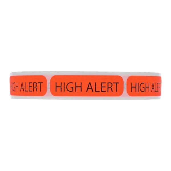 Precision Dynamics Corp. Communication Label Paper High Alert Fluorescent Red MdVsn 1-7/16x3/8" 666/Rl - MV02FR6981
