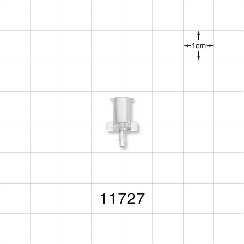 Female Luer Lock, Barbed, Clear - Fits 1/16 inch ID Tubing (0.063 inch, 1.59 mm) - 11727