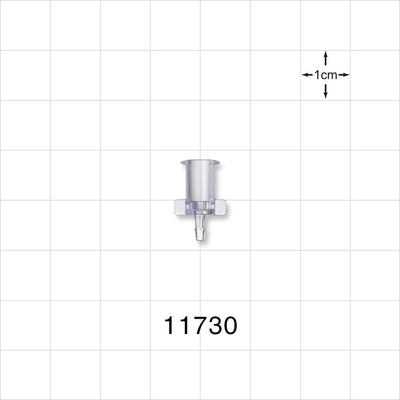 Female Luer Lock, Barbed, Clear - Fits 1/16 inch ID Tubing (0.063 inch, 1.59 mm) - 11730