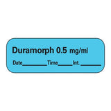 Precision Dynamics Corp. Anesthesia Label DTI Duramorph 0.5mg/mL Blue 1-1/2x1/2" 600/Rl - LAN-211D05
