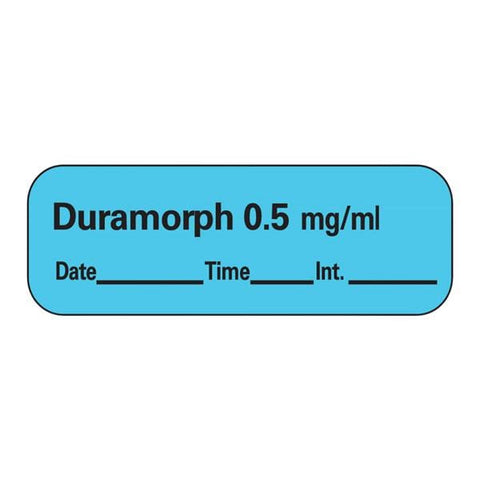 Precision Dynamics Corp. Anesthesia Label DTI Duramorph 0.5mg/mL Blue 1-1/2x1/2" 600/Rl - LAN-211D05