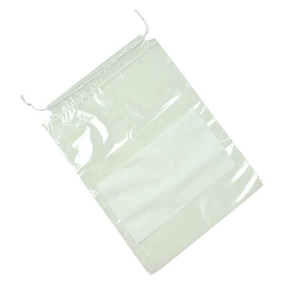 Elkay Plastics, Co, Inc Drawstring Bag Clear w/ White Block 1000/Case - DS151014W