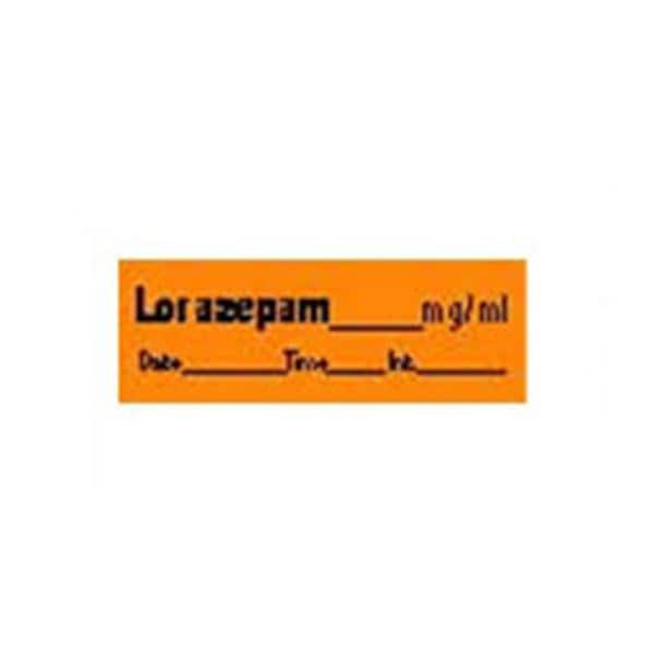 Precision Dynamics Corp. Label Lorazepan 1.5x0.5" Orange 500/Rl 500/Rl - AN-26