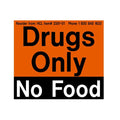 Health Care Logistics Magnet Label RX Only No Food Black/Orange 3-5/8x3 Each - 2381-01