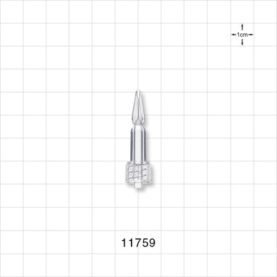 Male Luer Lock, Tubing Port w/Breakable Tip, Clear - 0.262 inch OD (6.65 mm) - 11759