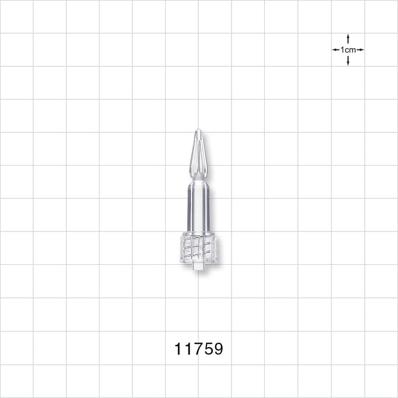 Male Luer Lock, Tubing Port w/Breakable Tip, Clear - 0.262 inch OD (6.65 mm) - 11759