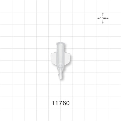 Female Luer Lock, Barbed, Clear - Fits 3/32 inch ID Tubing (0.094 inch, 2.38 mm) - 11760