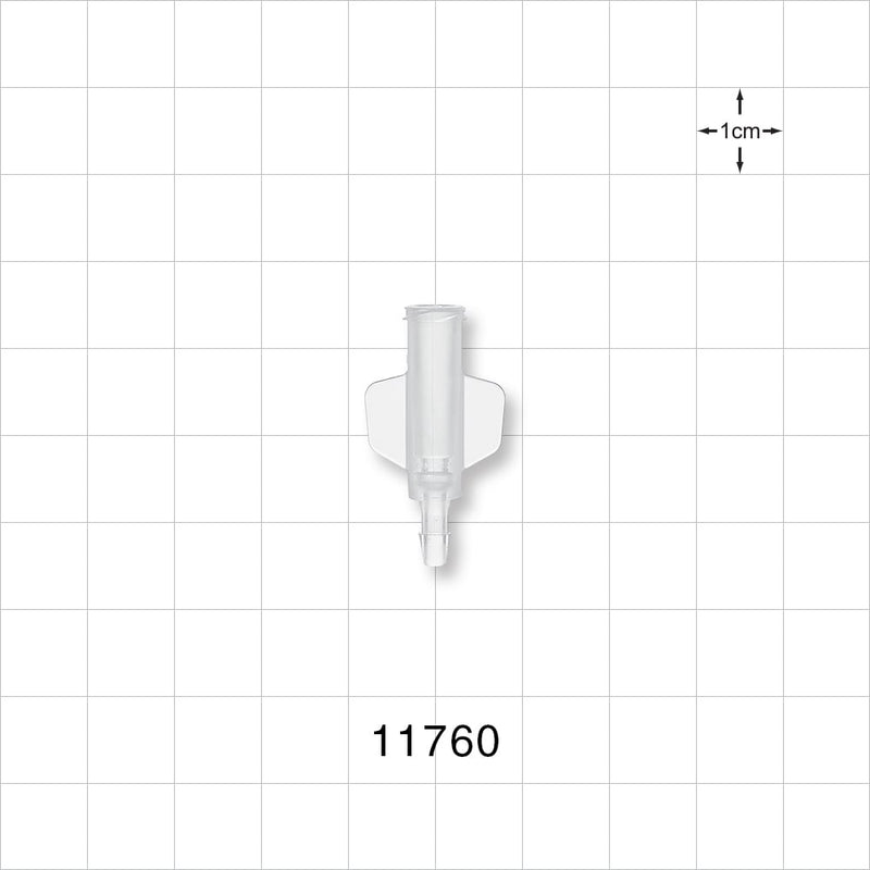 Female Luer Lock, Barbed, Clear - Fits 3/32 inch ID Tubing (0.094 inch, 2.38 mm) - 11760