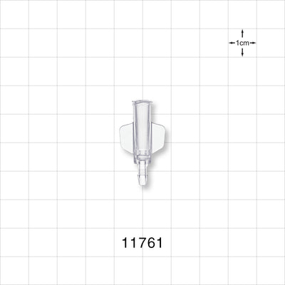 Female Luer Lock, Barbed, Clear - Fits 3/32 inch ID Tubing (0.094 inch, 2.38 mm) - 11761