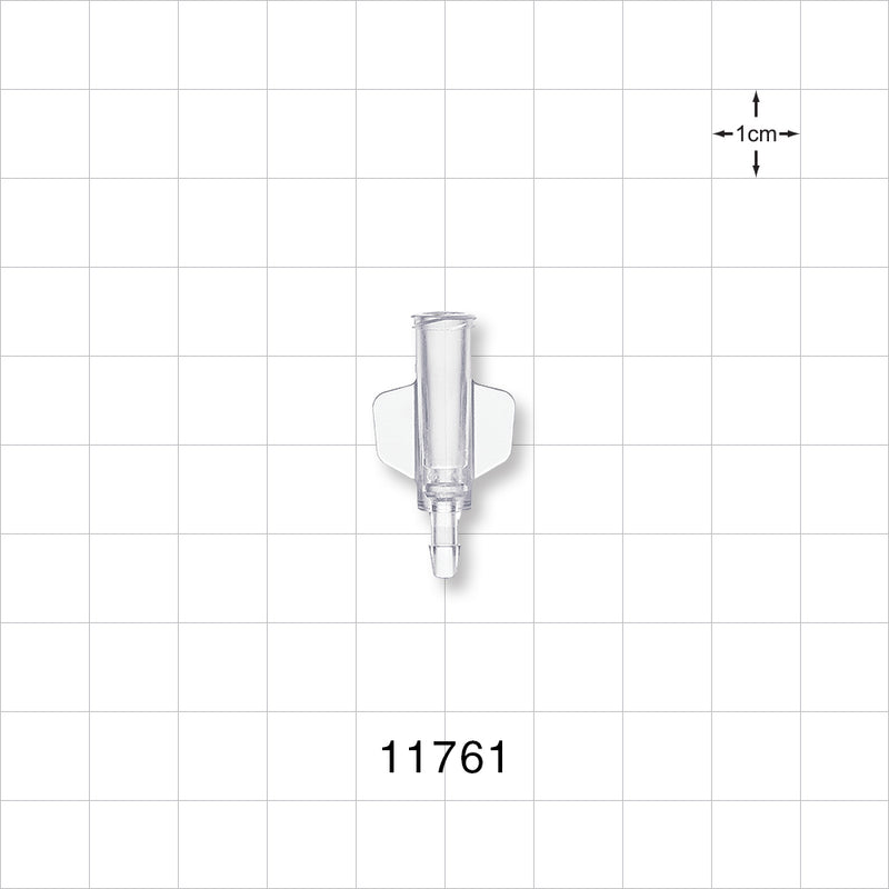 Female Luer Lock, Barbed, Clear - Fits 3/32 inch ID Tubing (0.094 inch, 2.38 mm) - 11761