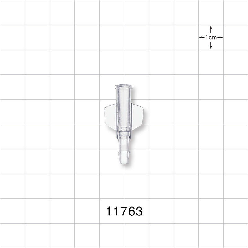 Female Luer Lock, Barbed, Clear - Fits 1/8 inch ID Tubing (0.125 inch, 3.18 mm) - 11763