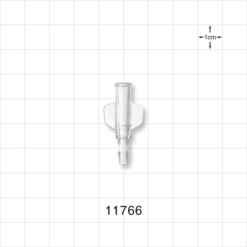 Female Luer Lock, Barbed, Clear - Fits 1/8 inch ID Tubing (0.125 inch, 3.18 mm) - 11766