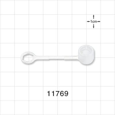 Male Luer Cap, Non-Vented w/Strap, Natural - 0.277 inch ID Application Loop (7.03 mm) - 11769