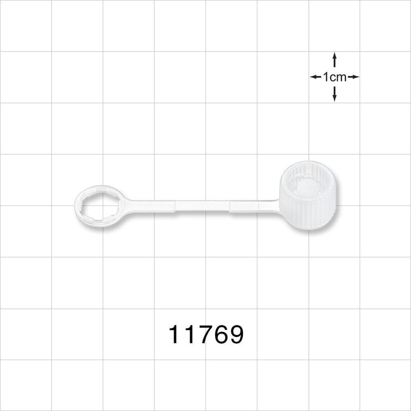 Male Luer Cap, Non-Vented w/Strap, Natural - 0.277 inch ID Application Loop (7.03 mm) - 11769