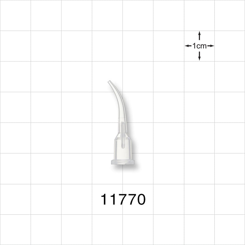 Fine Curved Dispensing Tip, Female Luer Lock, Natural -  - 11770