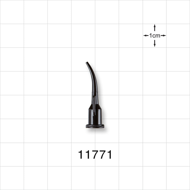 Fine Curved Dispensing Tip, Female Luer Lock, Black -  - 11771