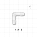 Elbow Connector, Barbed, Natural - Fits 1/4 inch ID Tubing (0.25 inch, 6.35 mm) - 11819