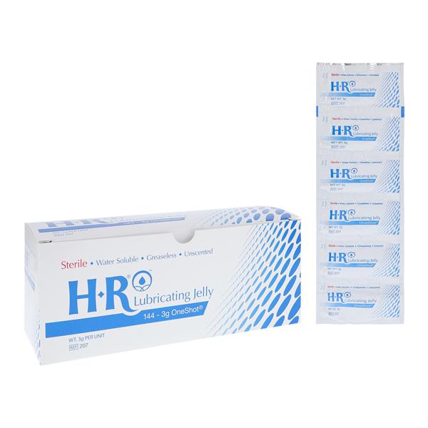 HR Pharmaceuticals Inc One Shot Lubricating Jelly 3gm Packet 144/Box, 6 BX/CA - 207