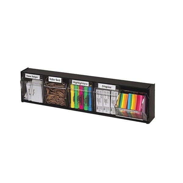 Deflecto Corp Tilt Bin Plastic Storage System 5 Bins Black Each - 294175