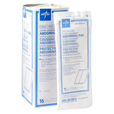 Medline Industries Inc  Caring Cotton ABD Pad 8x10" Sterile Not Made With Natural Rubber Latex - PRM21454