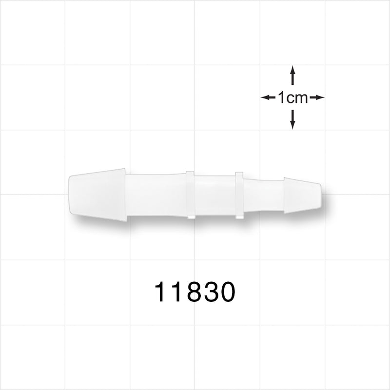 Straight Connector, Reducer, Barbed, Natural - Fits 1/4 inch x 5/32 inch ID Tubing (0.25 inch x 0.156 inch, 6.35 mm x 3.97 mm) - 11830