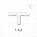 T Connector, Barbed, Natural - Fits 1/4 inch ID Tubing (0.25 inch, 6.35 mm) - 11840