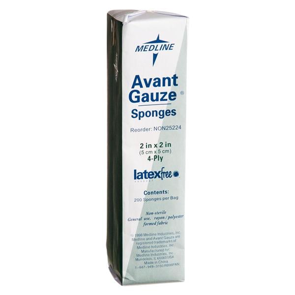 Medline Industries Inc Avant Rayon/Polyester Blend Gauze Sponge 2x2" 4 Ply Non-Sterile Large NWvn LF  - NON25224