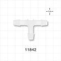T Connector, Barbed, Natural - Fits 1/4 inch ID Tubing (0.25 inch, 6.35 mm) - 11842