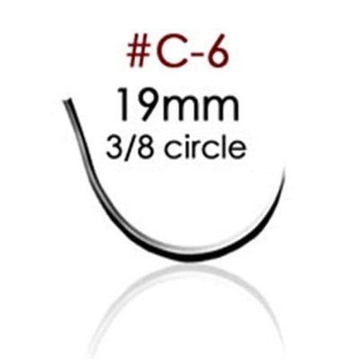 A. Titan Instruments -RS3 Suture Polyglycolic Acid Braid 5-0 18" Absorbable C-6 Reverse Cutting 3/8 Circle Needle 19mm Coated Violet 12/Package ATI6185PGAV