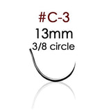 A. Titan Instruments -RS3 Suture Polyglycolic Acid Braid 4-0 18" Absorbable C-3 Reverse Cutting 3/8 Circle Needle 13mm Coated Undyed 12/Package ATI-3-18-4PGA