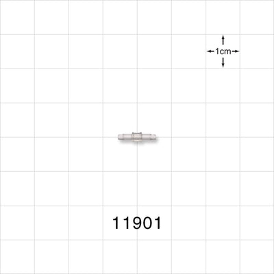 Straight Connector, Barbed, Natural - Fits 1/16 inch Tubing (0.063 inch, 1.59 mm) - 11901