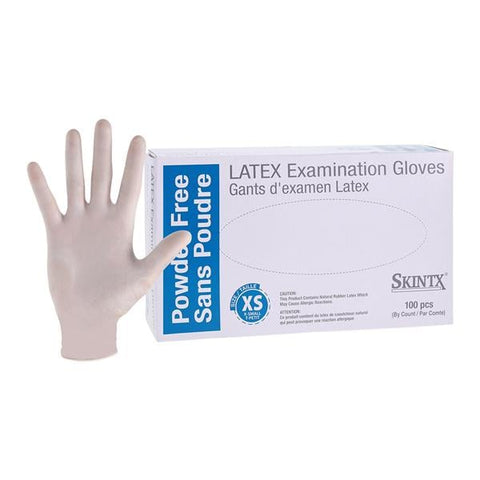 TG Medical -SkinTX Latex Exam Gloves X-Small White Non-Sterile, 10 BX/CA 90000