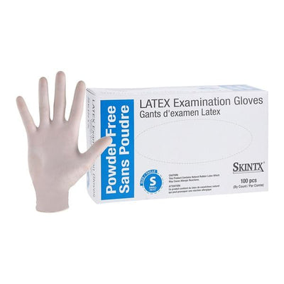 TG Medical -SkinTX Latex Exam Gloves Small White Non-Sterile, 10 BX/CA 90005