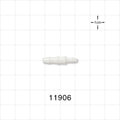 Straight Connector, Reducer, Barbed, White - Fits 1/8 inch x 3/32 inch ID Tubing (0.125 inch x 0.094 inch, 3.2 mm x 2.38 mm) - 11906
