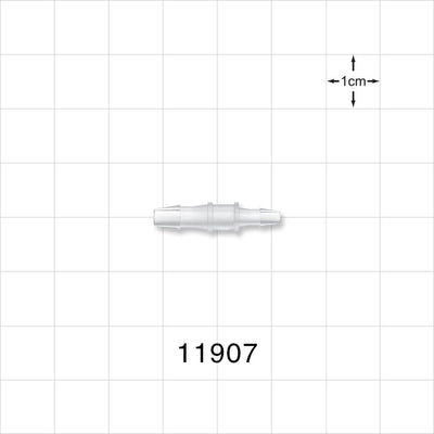 Straight Connector, Reducer, Barbed, Natural - Fits 1/8 inch x 3/32 inch ID Tubing (0.125 inch x 0.094 inch, 3.2 mm x 2.38 mm) - 11907