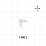 Elbow Connector, Barbed, Natural - Fits 3/32 inch ID Tubing (0.094 inch, 2.38 mm) - 11923