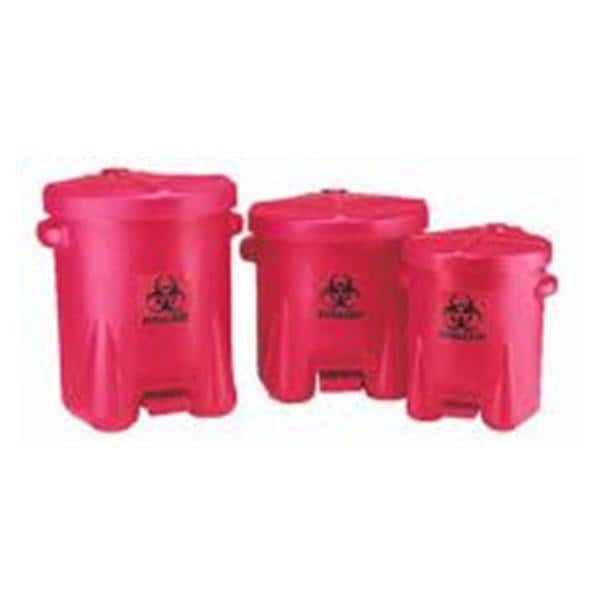 Eagle Group -Step-On Container 22x18x21" Red HDPE Biohazard Symbol Each 18880C