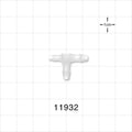 T Connector, Reducer, Barbed, Natural - Fits 3/32 inch ID Tubing (0.094 inch, 2.38 mm); Fits 1/8 inch ID Tubing (0.125 inch, 3.18 mm) - 11932