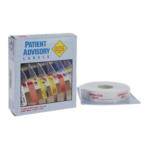 Apothecary Products Label Expiration Date White/Red 1-9/16x3/8" 2x500/Box - 41119