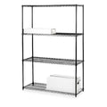 Lorell 4-Tier Industrial Wire Steel Starter Shelving Unit Black Each - 113048