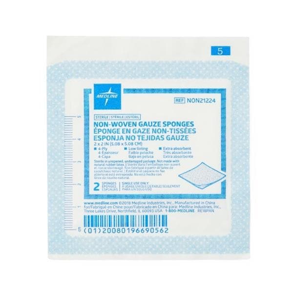 Medline Industries Inc Avant Rayon/Polyester Blend Gauze Sponge 2x2" 4 Ply Sterile LF - NON21224