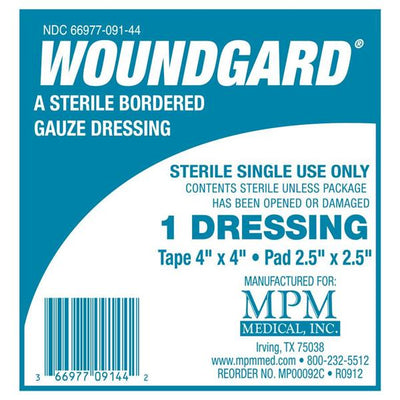 MPM Medical WoundGard Gauze Bordered Dressing 4x4" Sterile Square Non-Adherent  - MP00092C