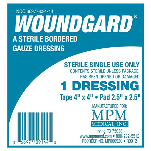 MPM Medical WoundGard Gauze Bordered Dressing 4x4" Sterile Square Non-Adherent  - MP00092C