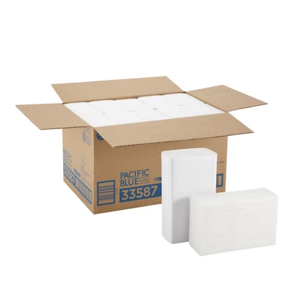 Georgia Pacific -Pacific Blue Ultra Z-Fold Towel Z-Fold Disposable 40% Recycled Fiber 10.2 in x 10.8 in White 10 Pack 2200/Case 33587