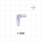 Elbow Connector, Barbed, Male Luer Slip, Natural - Fits 1/8 inch Tubing (0.125 inch, 3.18 mm) - 11988
