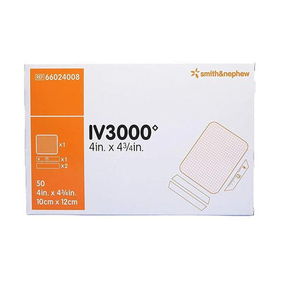 Smith & Nephew Wound Care  IV 3000 Film Catheter Fixation Dressing 4x4-3/4" Sterile Central Transparent LF - 66024008