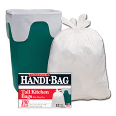 Berry Global Inc. Handi Bag White Kitchen - Flap Tie 13Gal 100/Box, 6 BX/CA - HAB6FK100