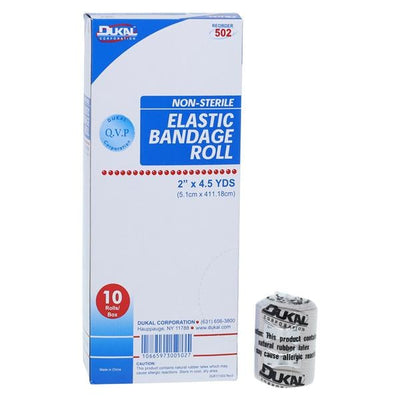 Dukal LLC -Stretch Bandage Elastic 2"x4.5yd Tan Non-Sterile 10/Box 502