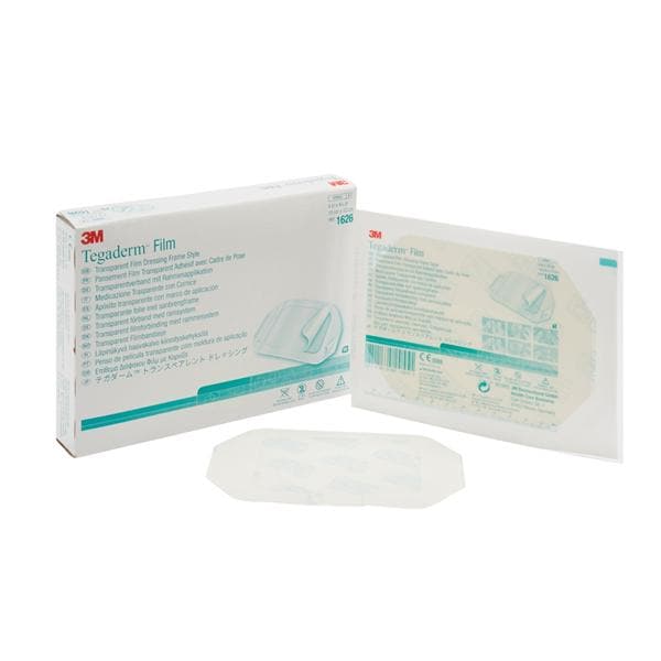 3M Medical Products Tegaderm Film IV Dressing 4x4-3/4" Sterile Adhesive Adherent Transparent LF, 4 BX/CA - 1626